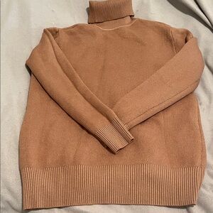 Women’s Tan fleece lined Turtleneck Sweater